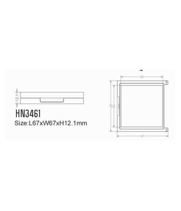 detail of HN3461-1-Transparent powder compact square powder box